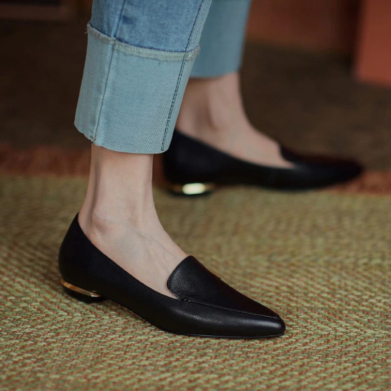 Leron Designer Loafer I Läder För Kvinnor - Beige