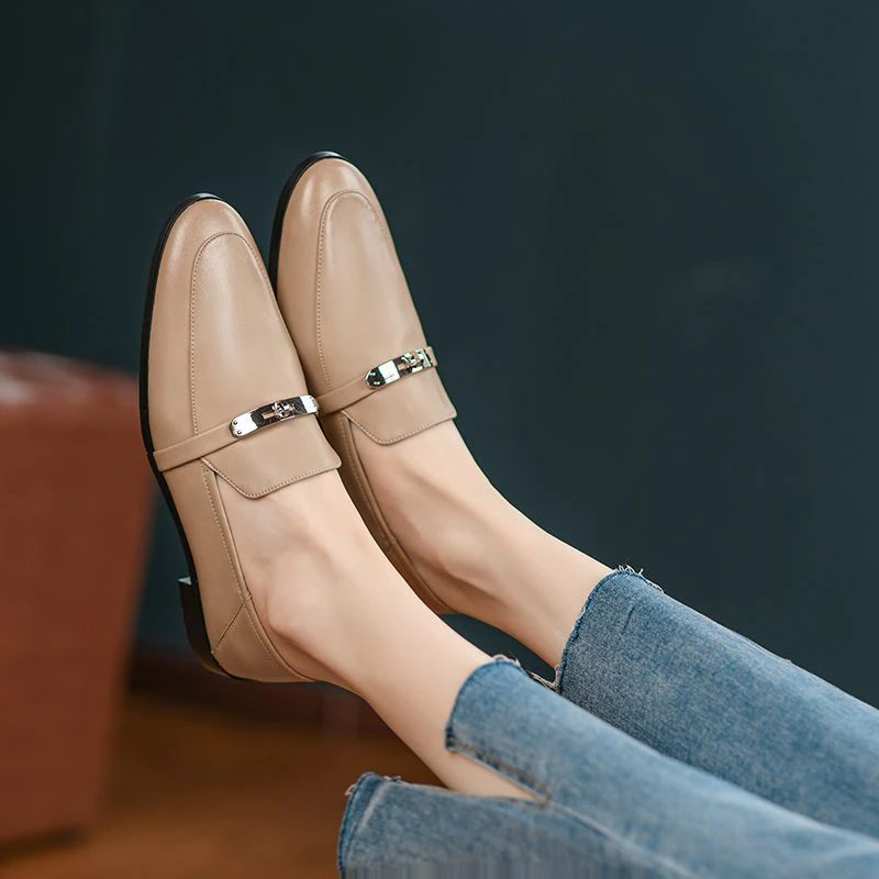 Letty Damklänning Flat Loafer Skor - Aprikos