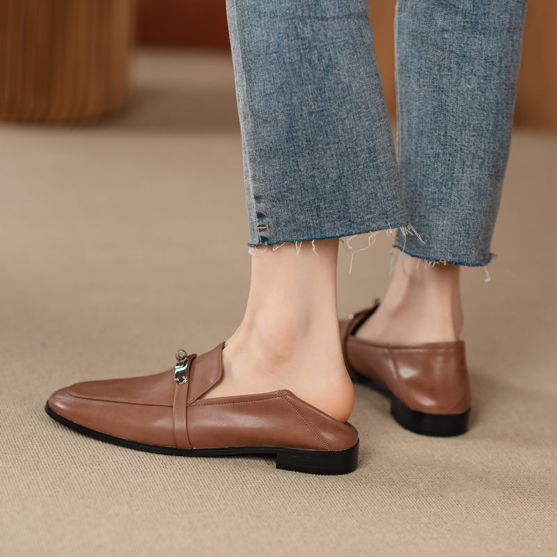 Letty Damklänning Flat Loafer Skor - Aprikos
