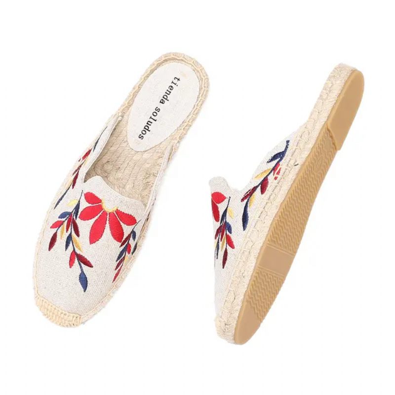 Libia Espadrilles Dam Hampa Sommarmulor - Blå