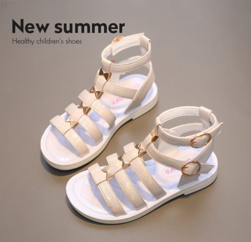 Lila Gladiatorsandaler För Flickor - Beige