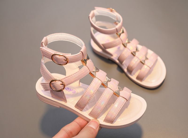 Lila Gladiatorsandaler För Flickor - Beige