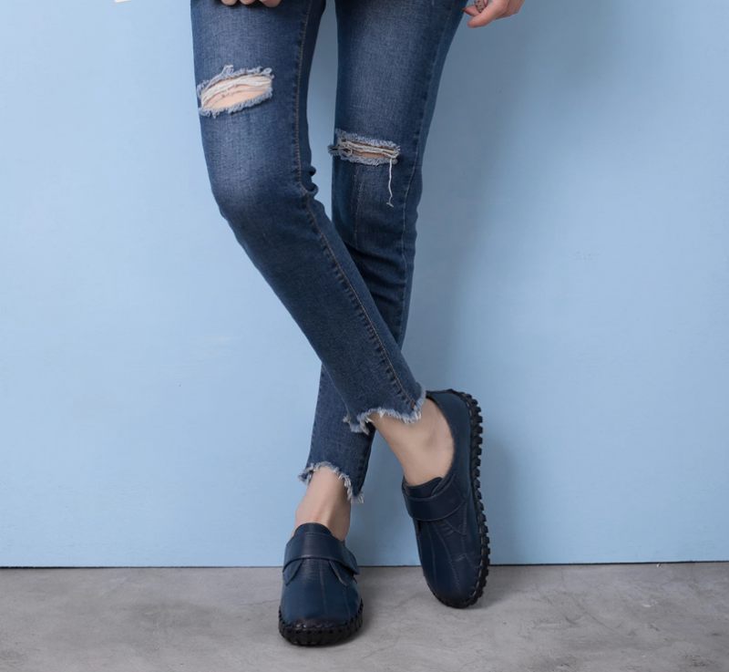 Lina Dammjuka Platta Loafer Skor I Läder - Lila