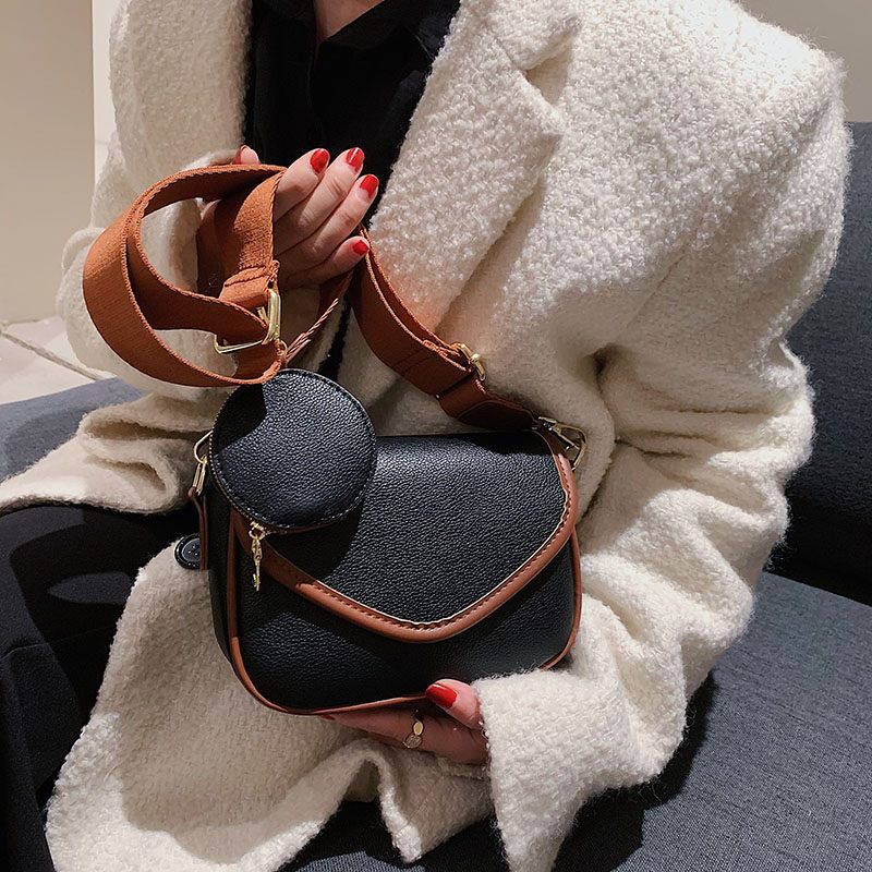 Livlig Designhandväska I Läder I - Beige med Brun