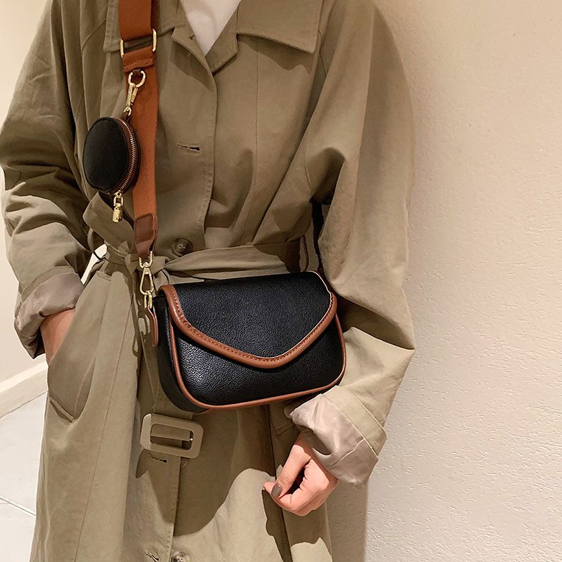 Livlig Designhandväska I Läder I - Beige med Brun
