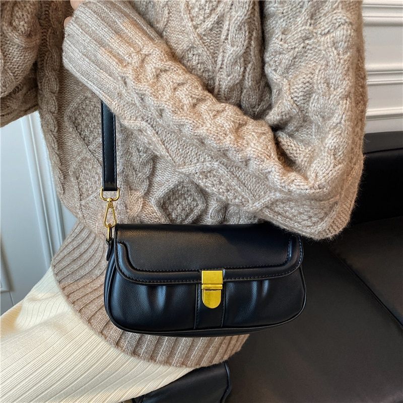 Liza Crossbody-handväska I Lyxläder För Kvinnor - Svart