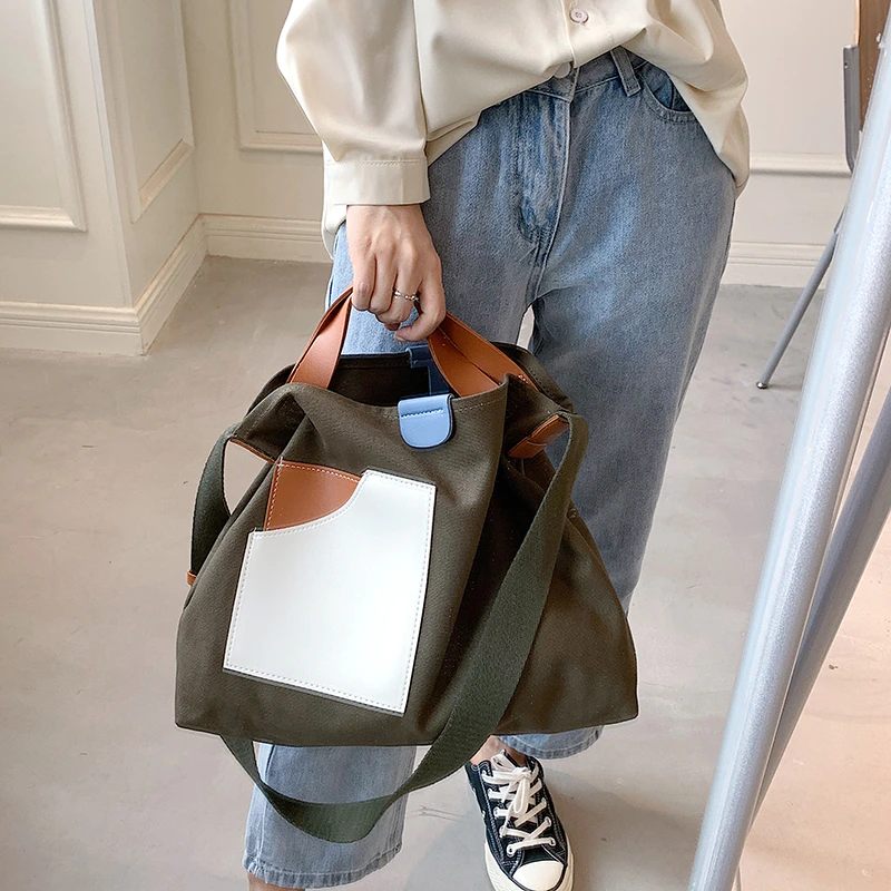 Lola Damväska Med Stor Canvas Med Hög Kapacitet - Beige