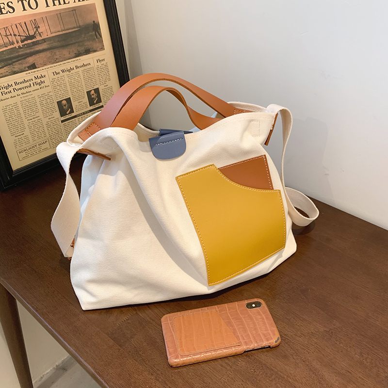 Lola Damväska Med Stor Canvas Med Hög Kapacitet - Beige