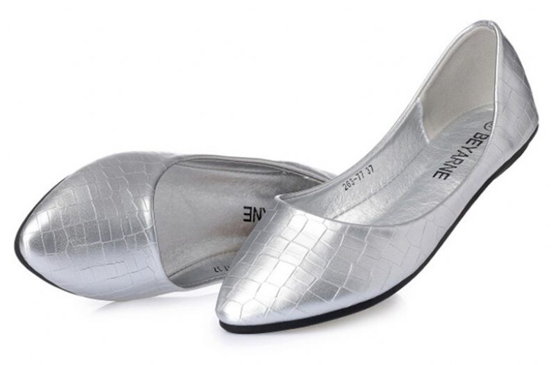 Lolita Damskor Med Platta Mjuksula - Silver