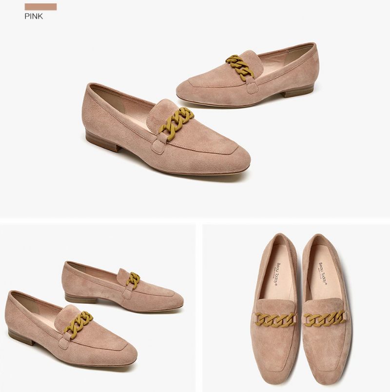 Lorenza Elegant Mocka Loafer Skor För Kvinnor - Rosa