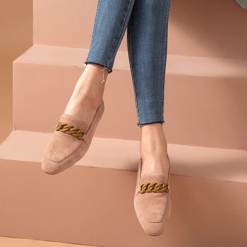 Lorenza Elegant Mocka Loafer Skor För Kvinnor - Rosa