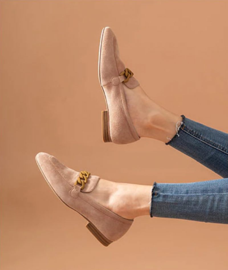 Lorenza Elegant Mocka Loafer Skor För Kvinnor - Rosa