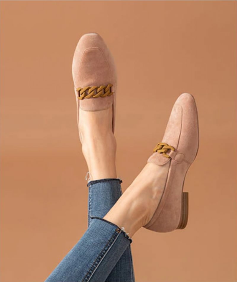 Lorenza Elegant Mocka Loafer Skor För Kvinnor - Rosa