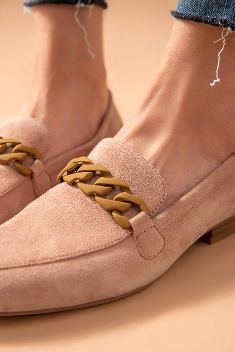 Lorenza Elegant Mocka Loafer Skor För Kvinnor - Rosa