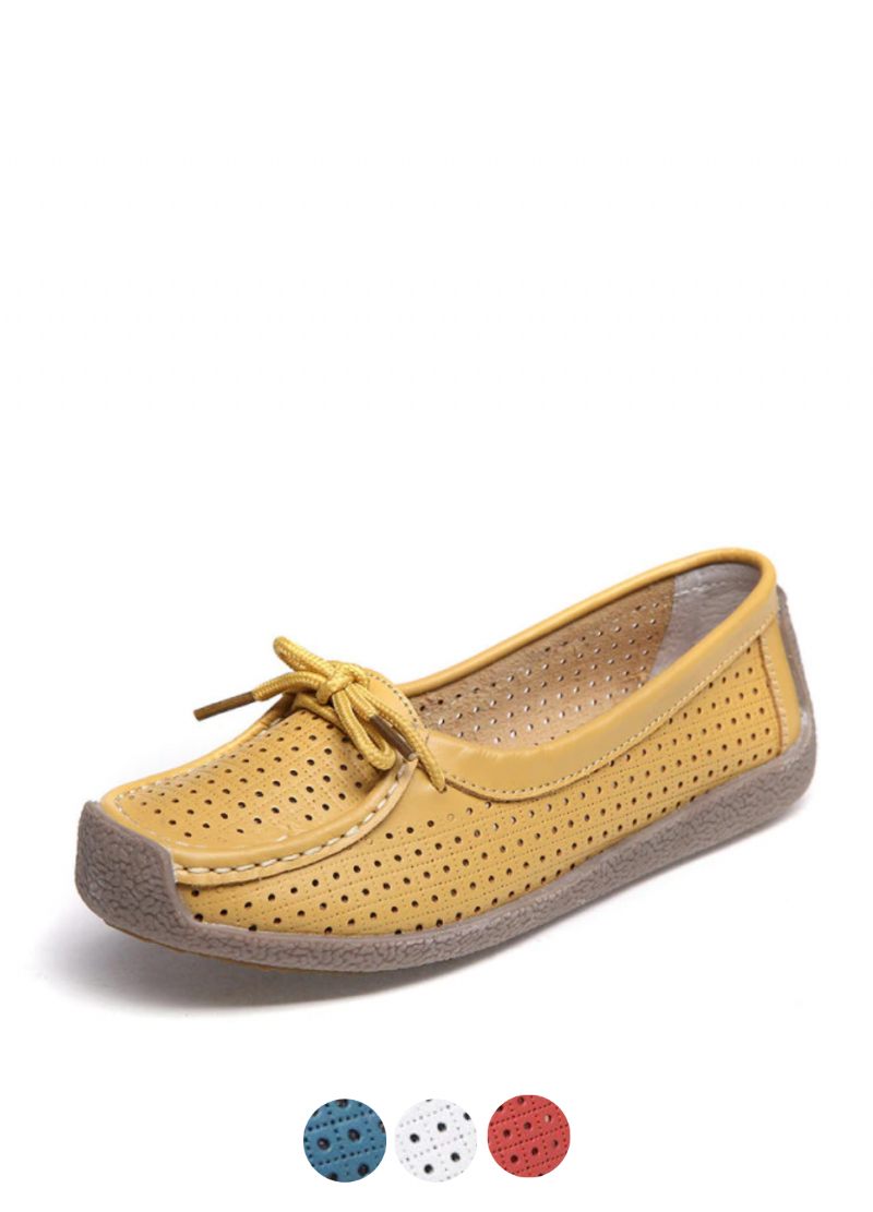Loyola Dam Sommar Läder Platta Loafers