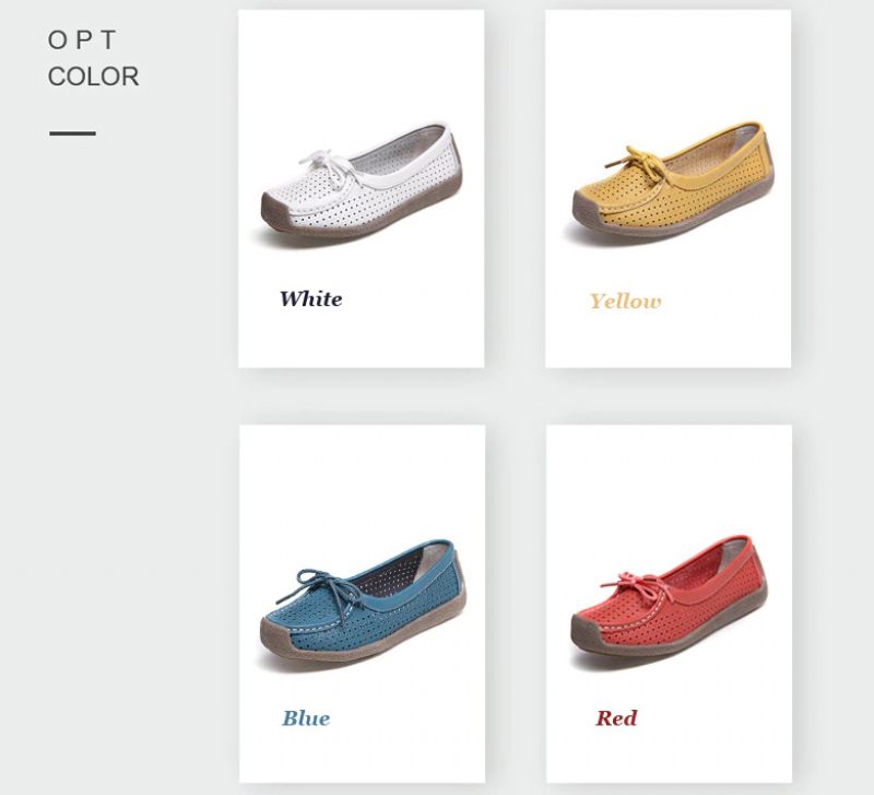 Loyola Dam Sommar Läder Platta Loafers - Gul
