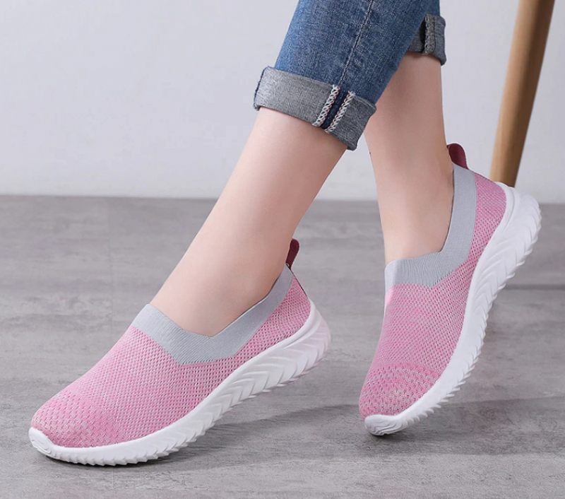Luar Slip-on Walking Skor För Kvinnor - Rosa