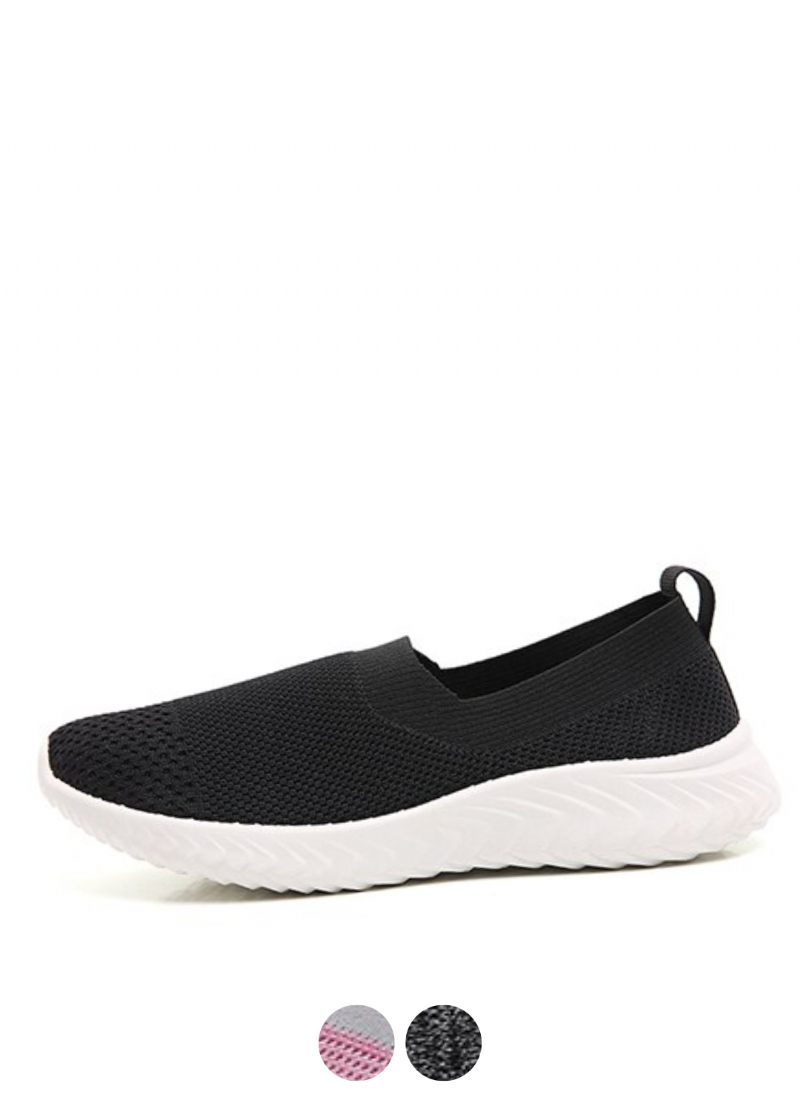 Luar Slip-on Walking Svarta Skor För Kvinnor