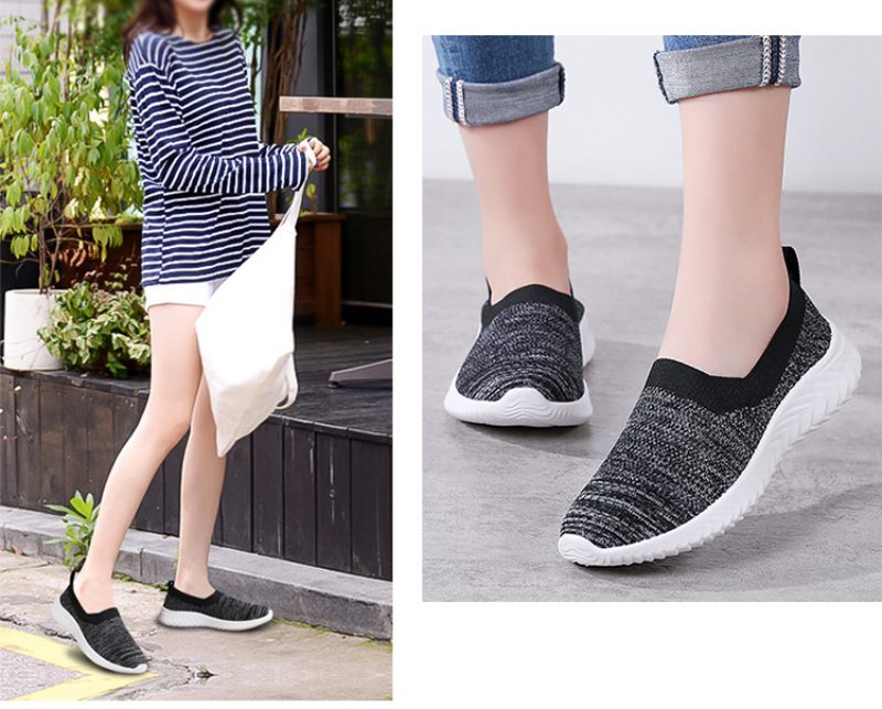 Luar Slip-on Walking Svarta Skor För Kvinnor - Svart