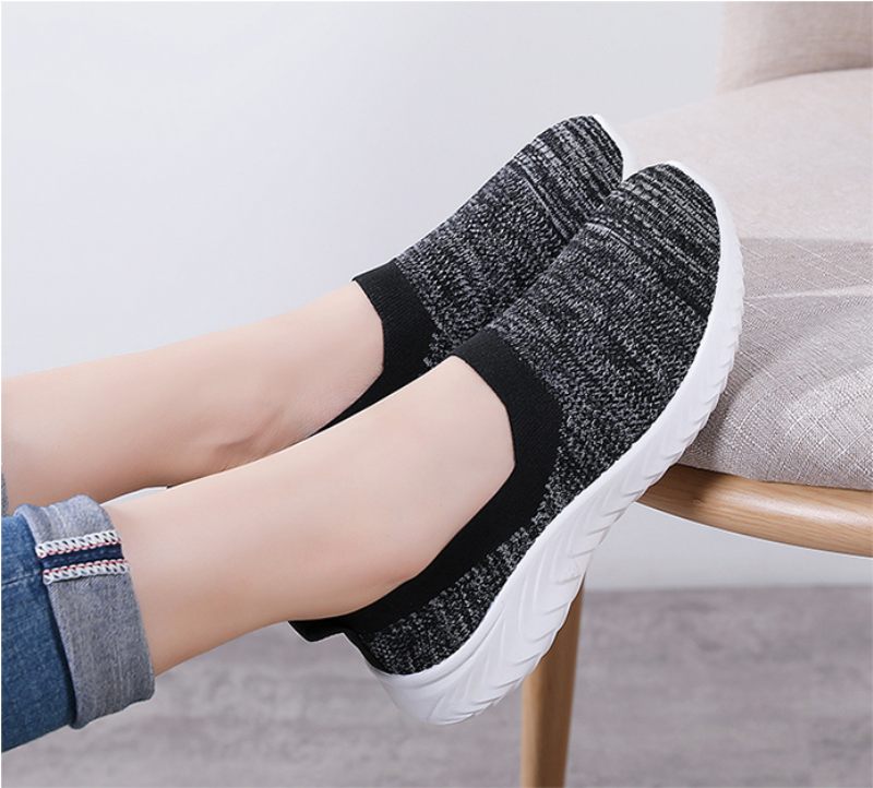 Luar Slip-on Walking Svarta Skor För Kvinnor - Svart