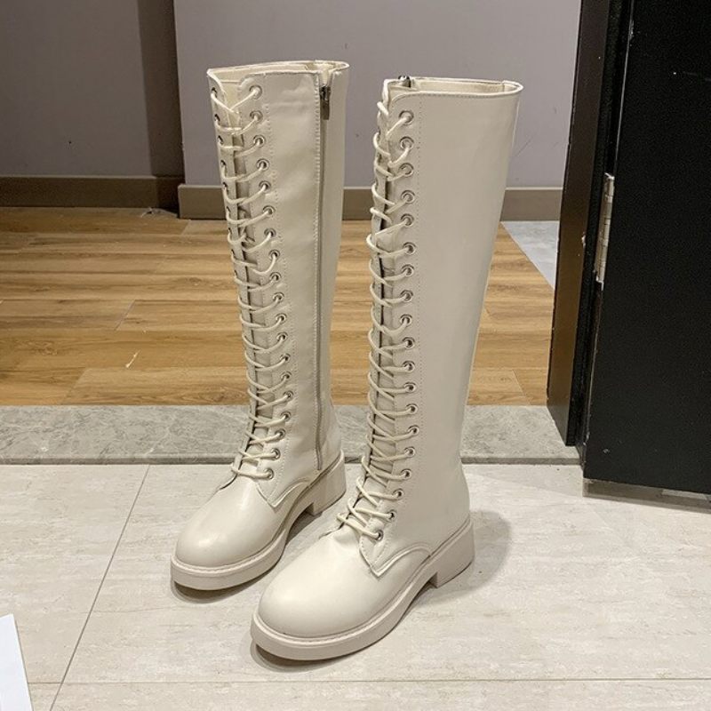 Lucena Boots Knähöga - Svart kort plysch