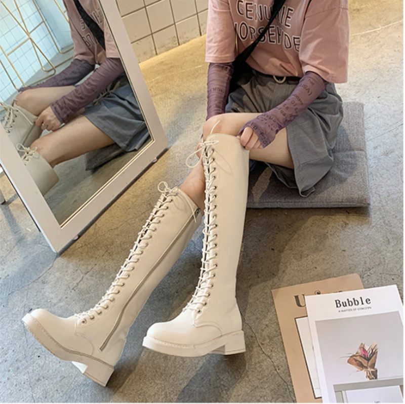 Lucena Boots Knähöga - Svart kort plysch