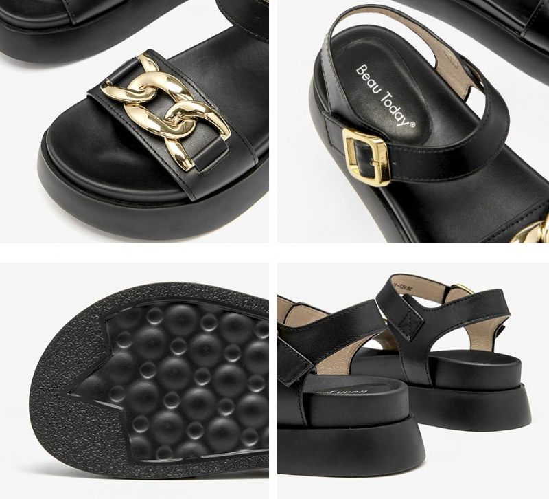 Lucrecia Dam Ankel Spänne Läder Sandal - Beige