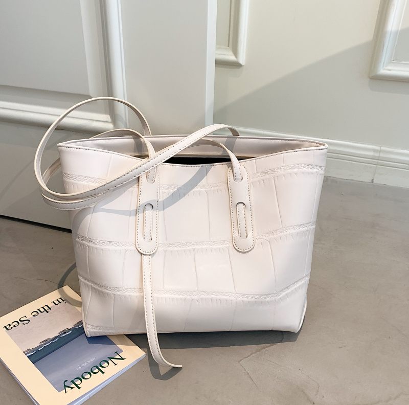 Lucy Lyxig Läderhandväska För Kvinnor - Beige