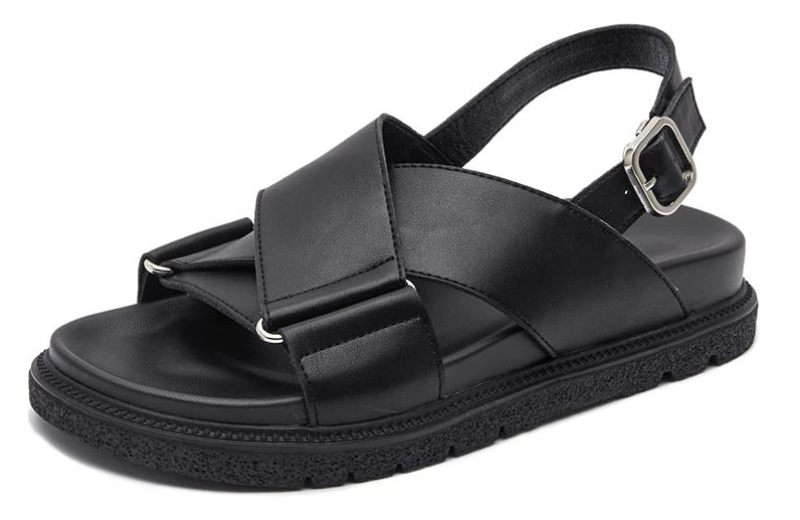 Lucy Platt Sandal Med Spänne För Kvinnor - Svart
