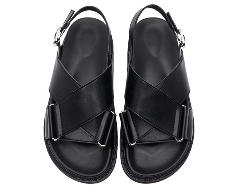 Lucy Platt Sandal Med Spänne För Kvinnor - Svart
