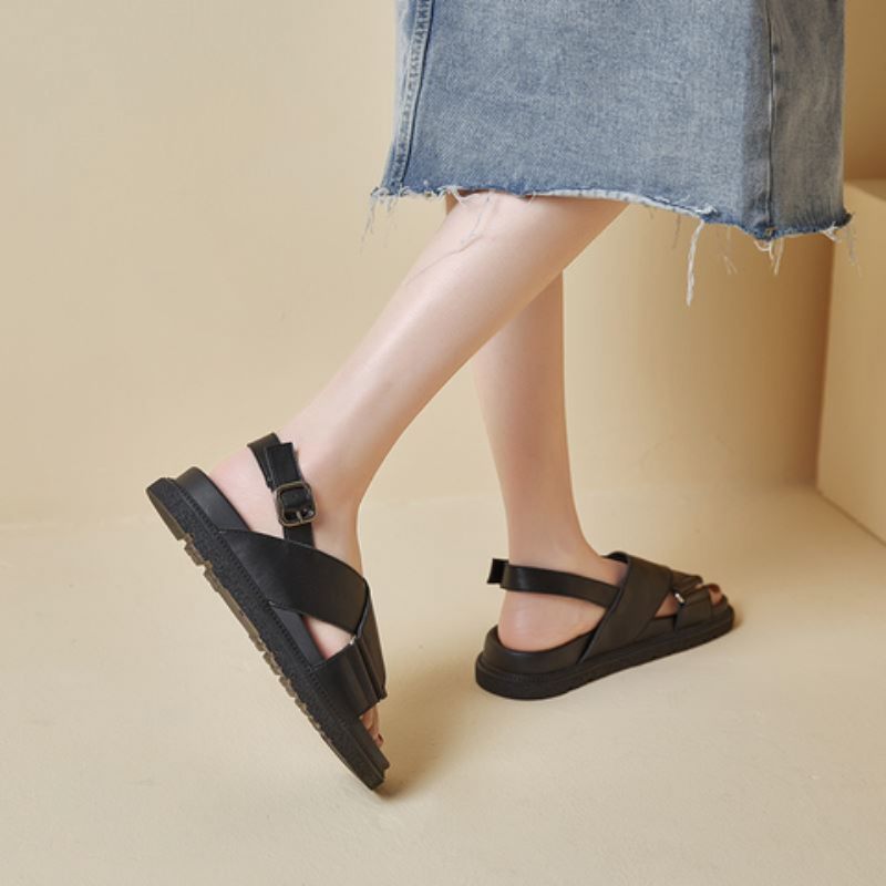 Lucy Platt Sandal Med Spänne För Kvinnor - Svart