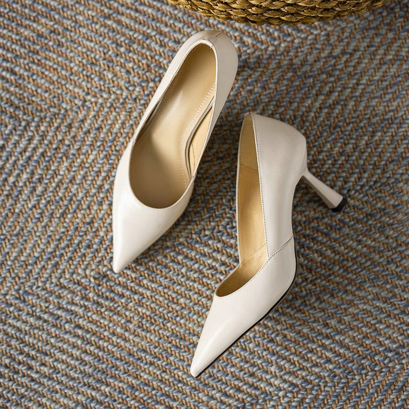 Luisa Dam Bröllop Tunna Höga Pumps - Beige