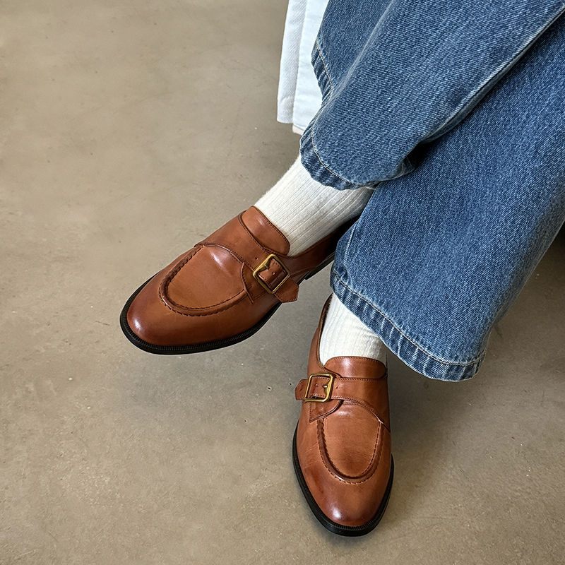 Luisa Leather Loafer För Kvinnor - Brun