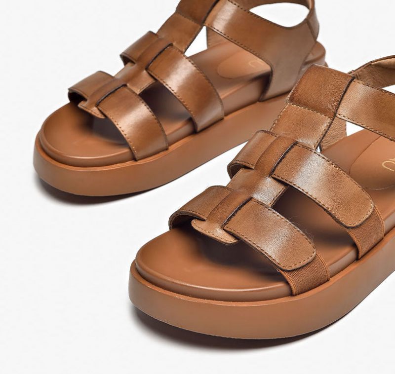 Luke Lädersandal För Kvinnor - Brun