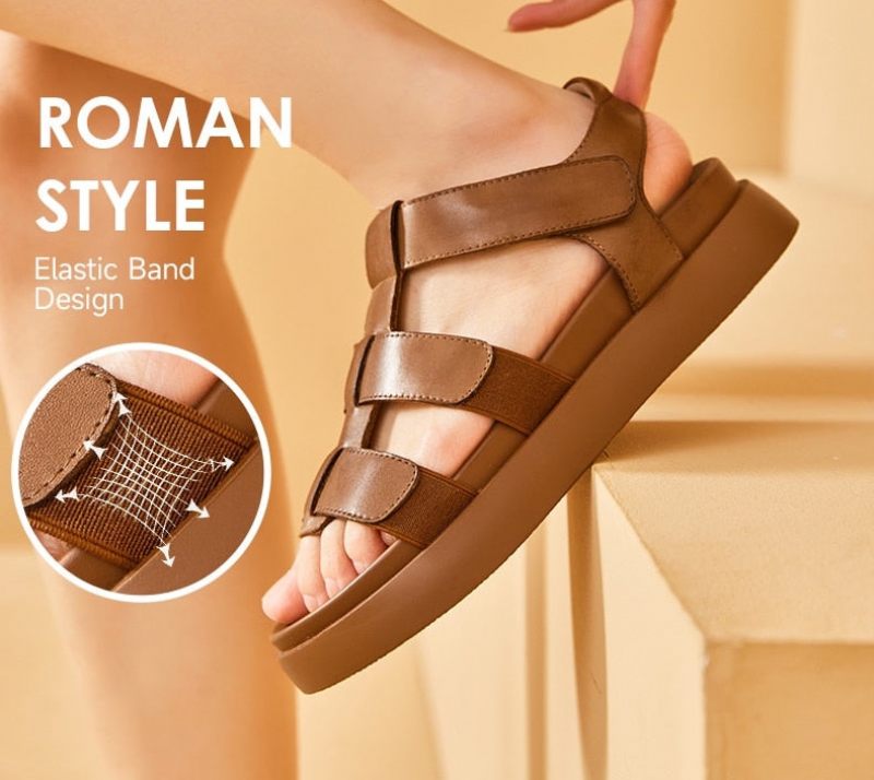 Luke Lädersandal För Kvinnor - Brun