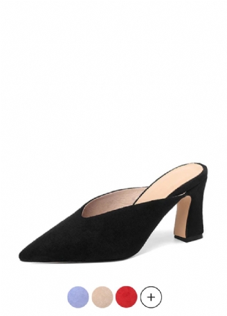 Luna Dam Elegant Mules Höga Svarta Klackar
