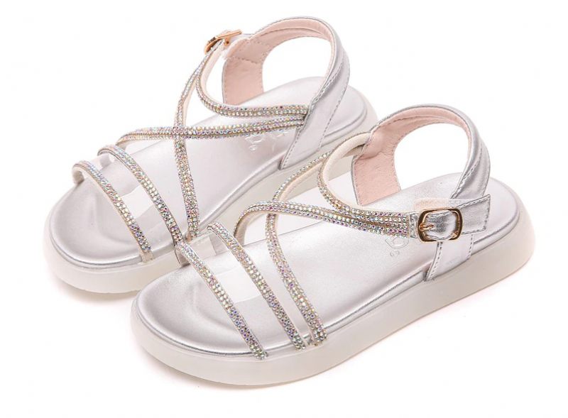 Luna Flickklänning Sandal - Silver