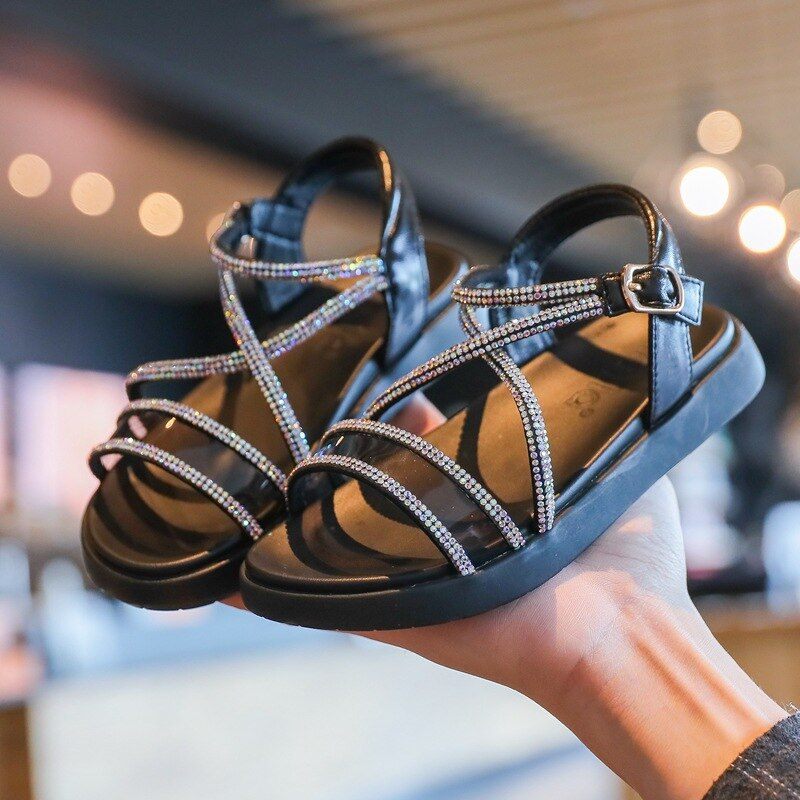 Luna Flickklänning Sandal - Silver
