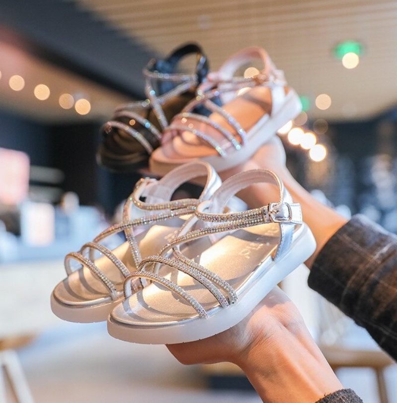 Luna Flickklänning Sandal - Silver