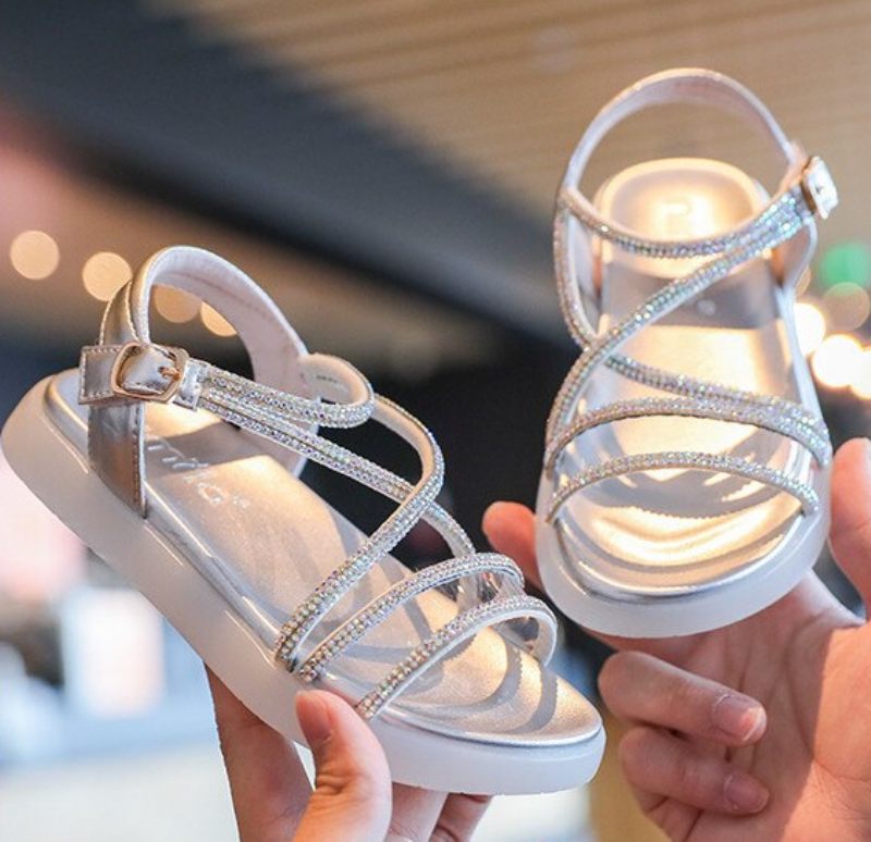 Luna Flickklänning Sandal - Silver