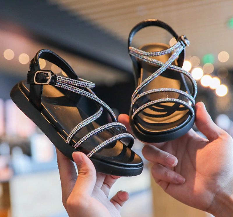 Luna Flickklänning Sandal - Silver