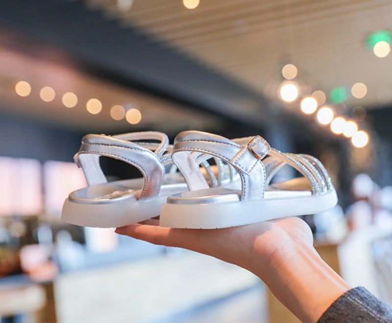 Luna Flickklänning Sandal - Silver