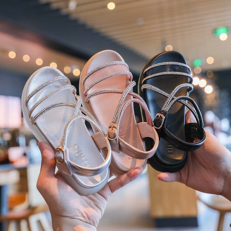Luna Flickklänning Sandal - Silver