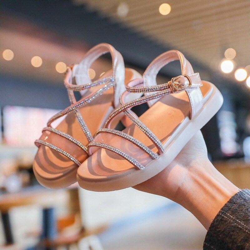 Luna Flickklänning Sandal - Silver