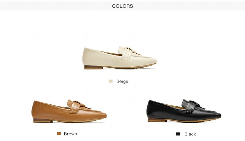 Lupita Damskor Med Fyrkantig Tå I Läder - Beige