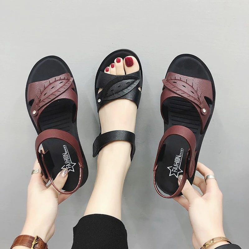 Lupita Platt Sandal För Dammode - Röd
