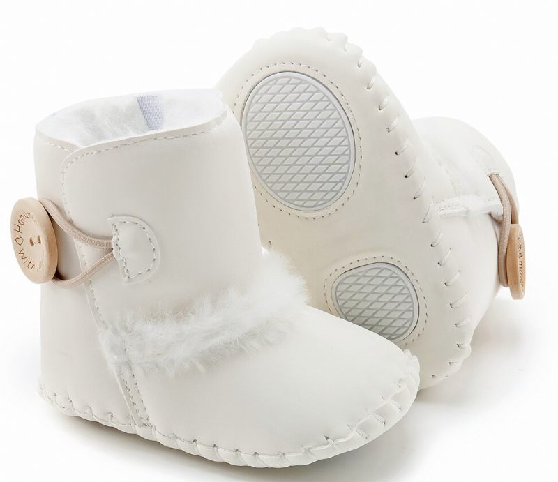 Madonna Baby Flickors Snöstövlar - Vit päls