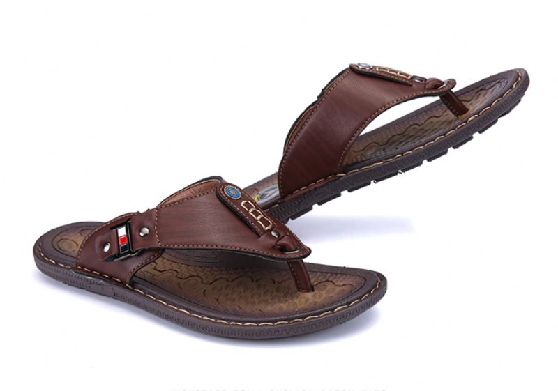 Malcom Casual Flip Flop För Män - Brun