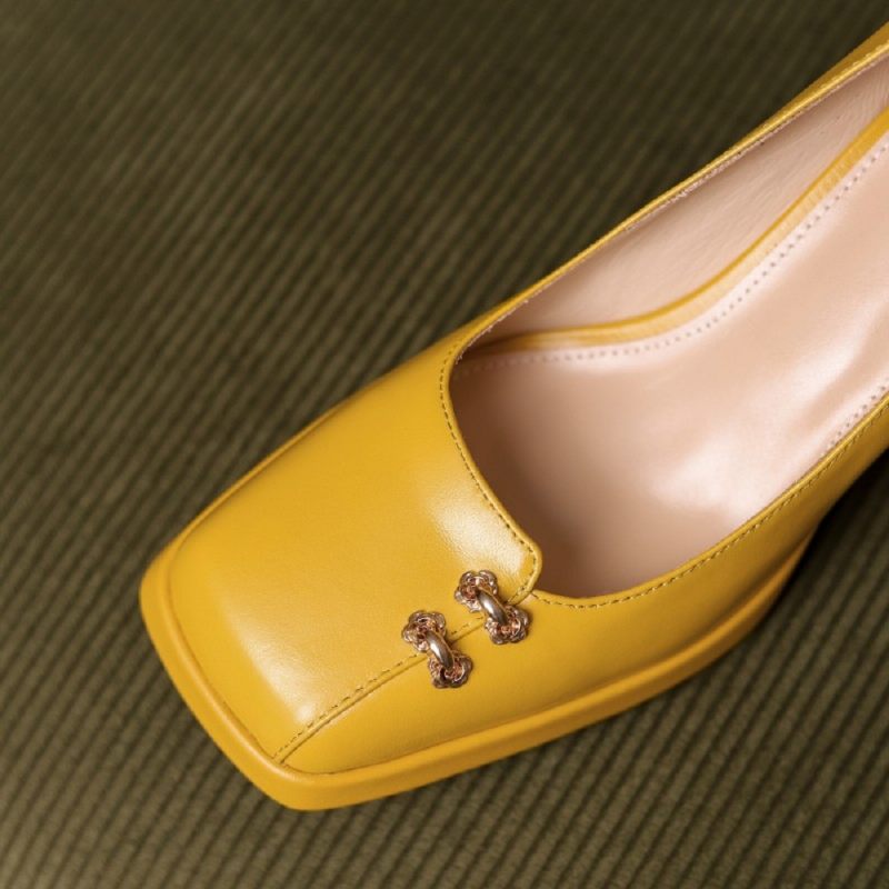 Malena Square Toe Pumps-skor För Kvinnor - Svart