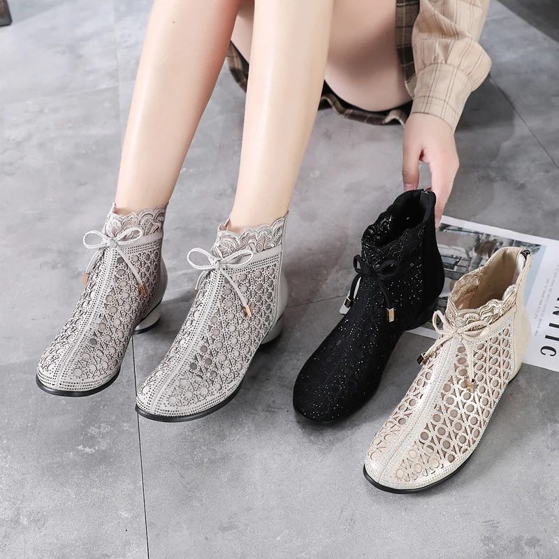 Manuela Dam Rhinestones Spring Ankel Boots - Guld